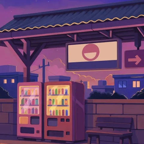 aMVP train station background at dusk